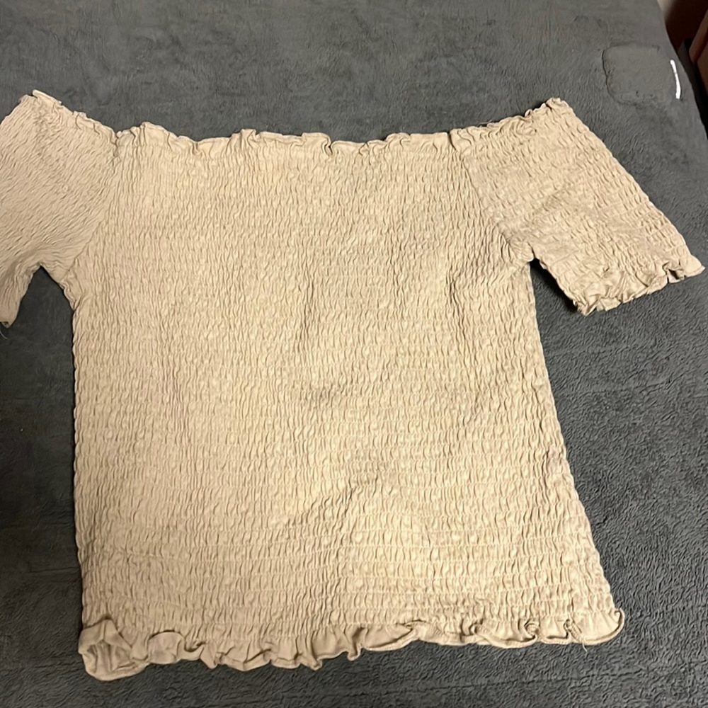 Tan brown ribbed shirt